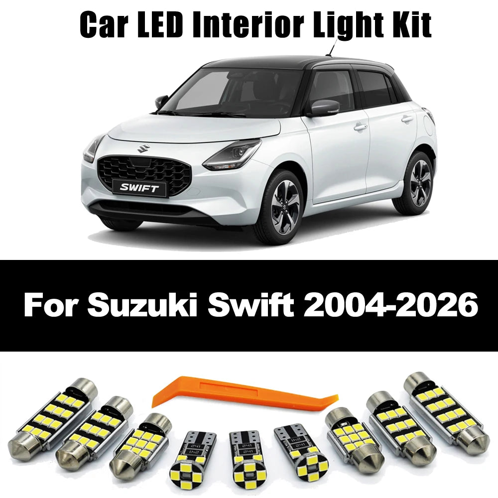 Car Parts For Suzuki Swift 2004- 2018 2019 2020 2021 2022 2023 2024 2025 2026 LED Interior Reading Light License Plate Lamp Kit