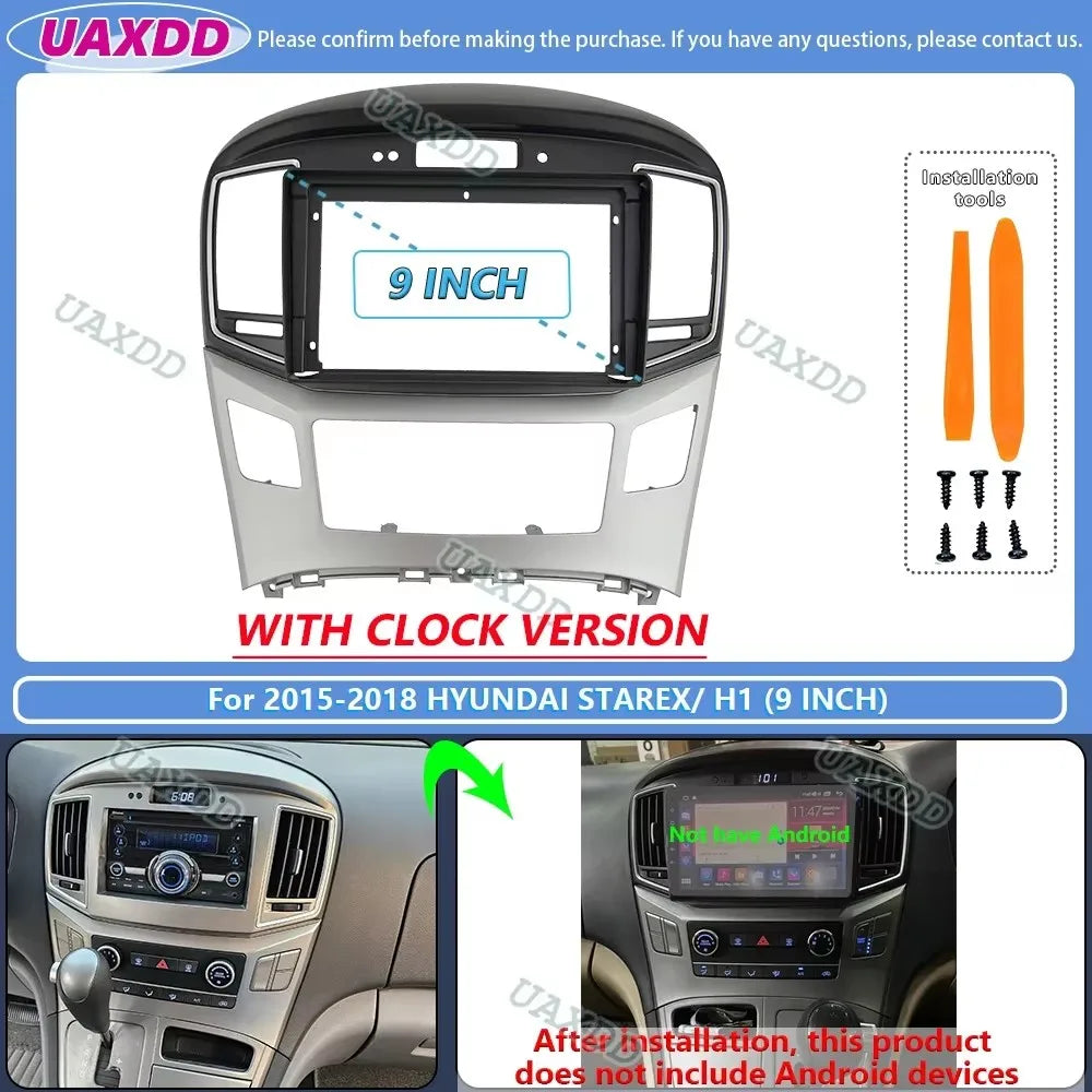 For 2015-2018 Hyundai STAREX H1 9inch Car stereo radio Android frame panel fascia cable vi