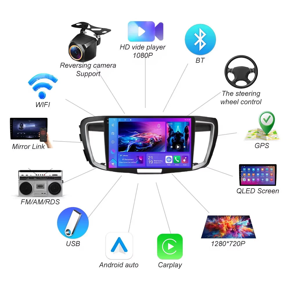 Wireless Carplay Android Auto For Honda Accord 9 2.0l 2.4l 2012 2013 2015 2016 2018 Carpla | AUTOKITSHOP