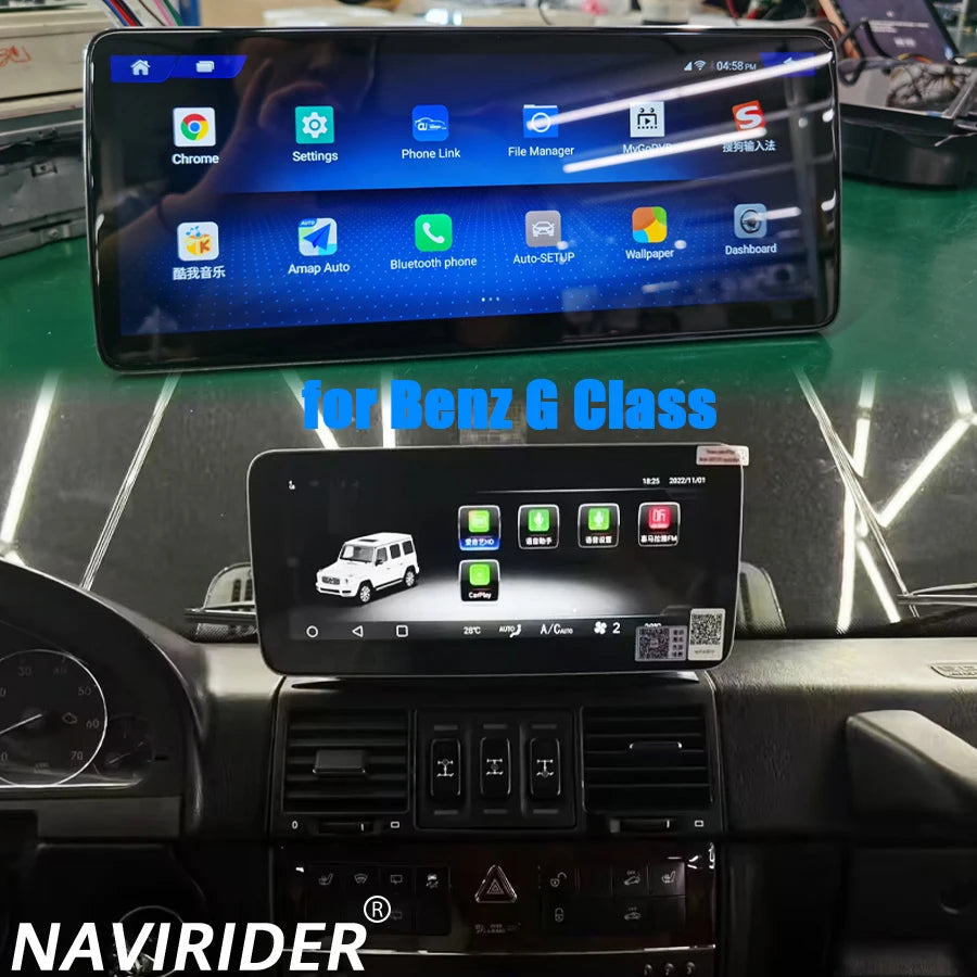 10.25inch Android 13 qled Screen Carplay 128GB GPS For Mercedes Benz G Class G500 G55 W461