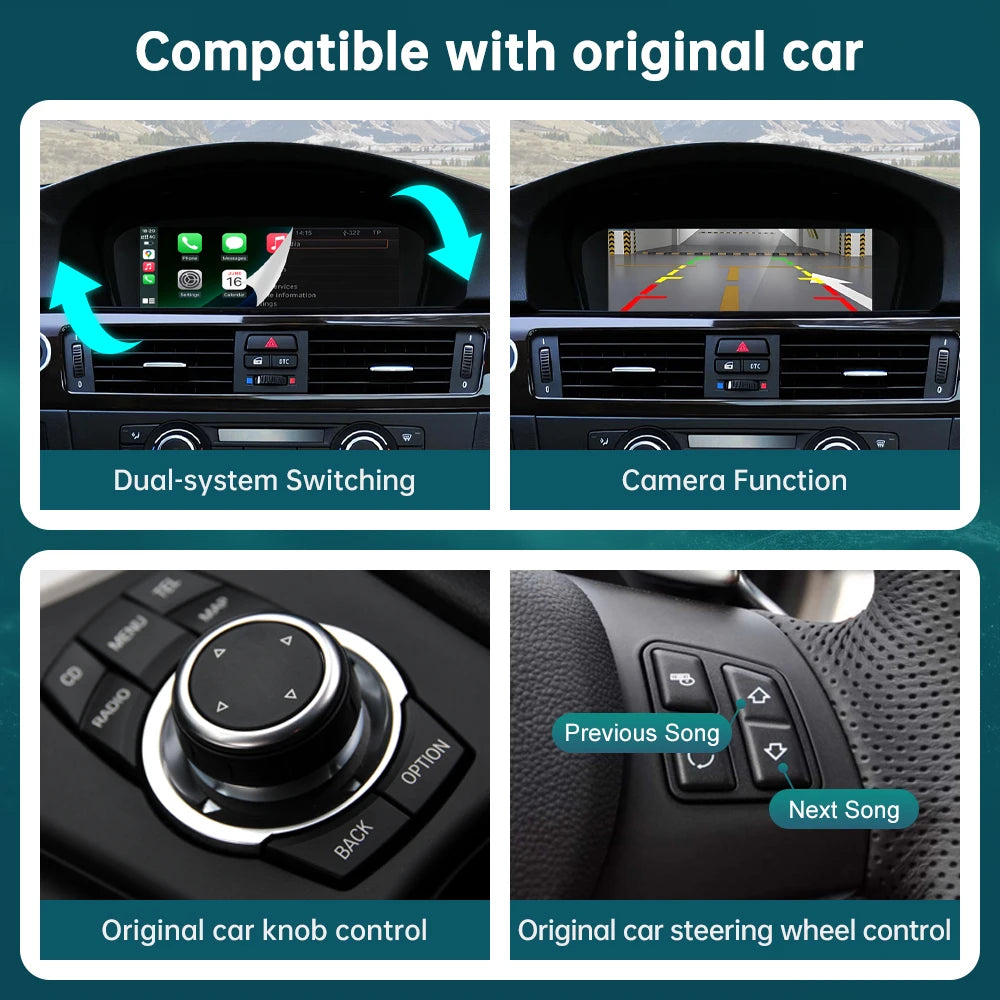 RoadTop Wireless CarPlay for BMW Series 3 5 E90 E91 E92 E93 E60 E61 CIC 2008-2013 with And