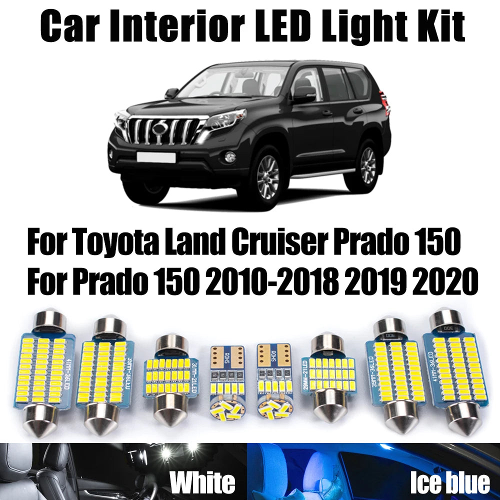Canbus LED Interior Map Dome Trunk Light Car Ceiling Bulbs Kit For Toyota Land Cruiser Pra
