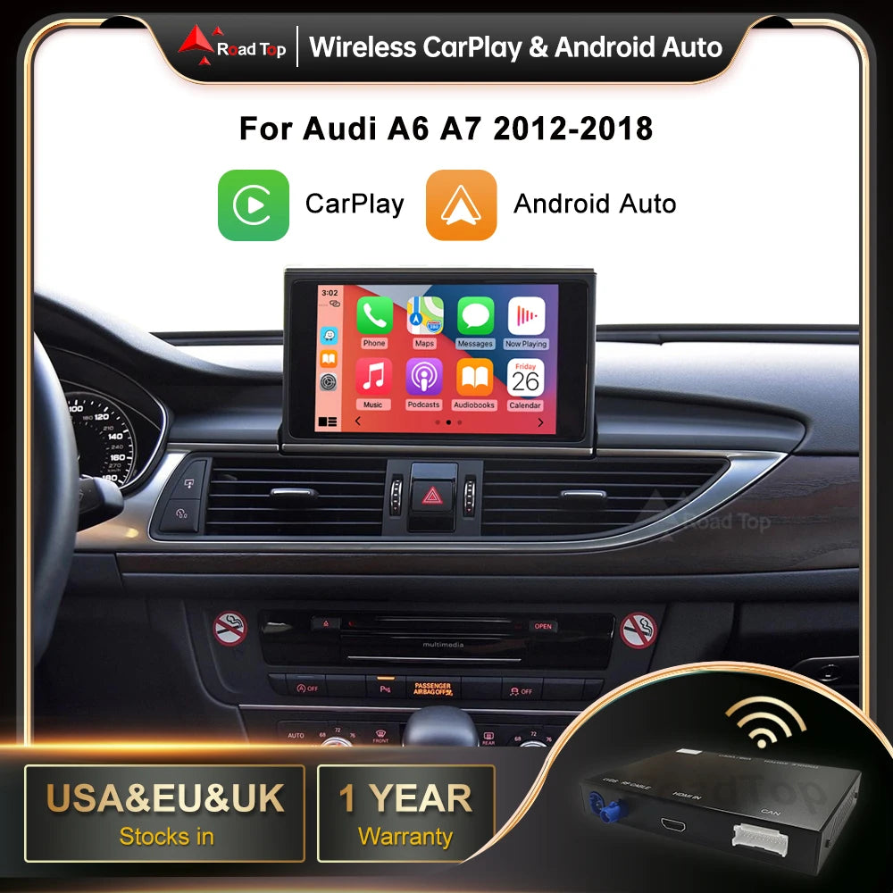Road Top Wireless CarPlay Interface for Audi A6 A7 RMC HN MHI2 2012-2018 with AirPlay Mirr