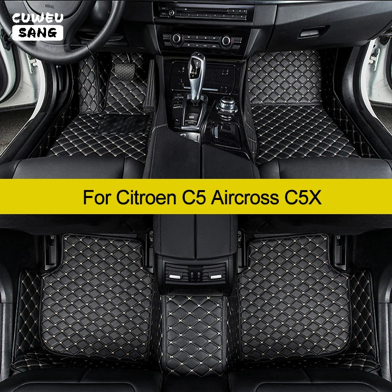 CUWEUSANG Custom Car Floor Mats For Citroen C5 Aircross C5X Auto Carpets Foot Coche Access | AUTOKITSHOP