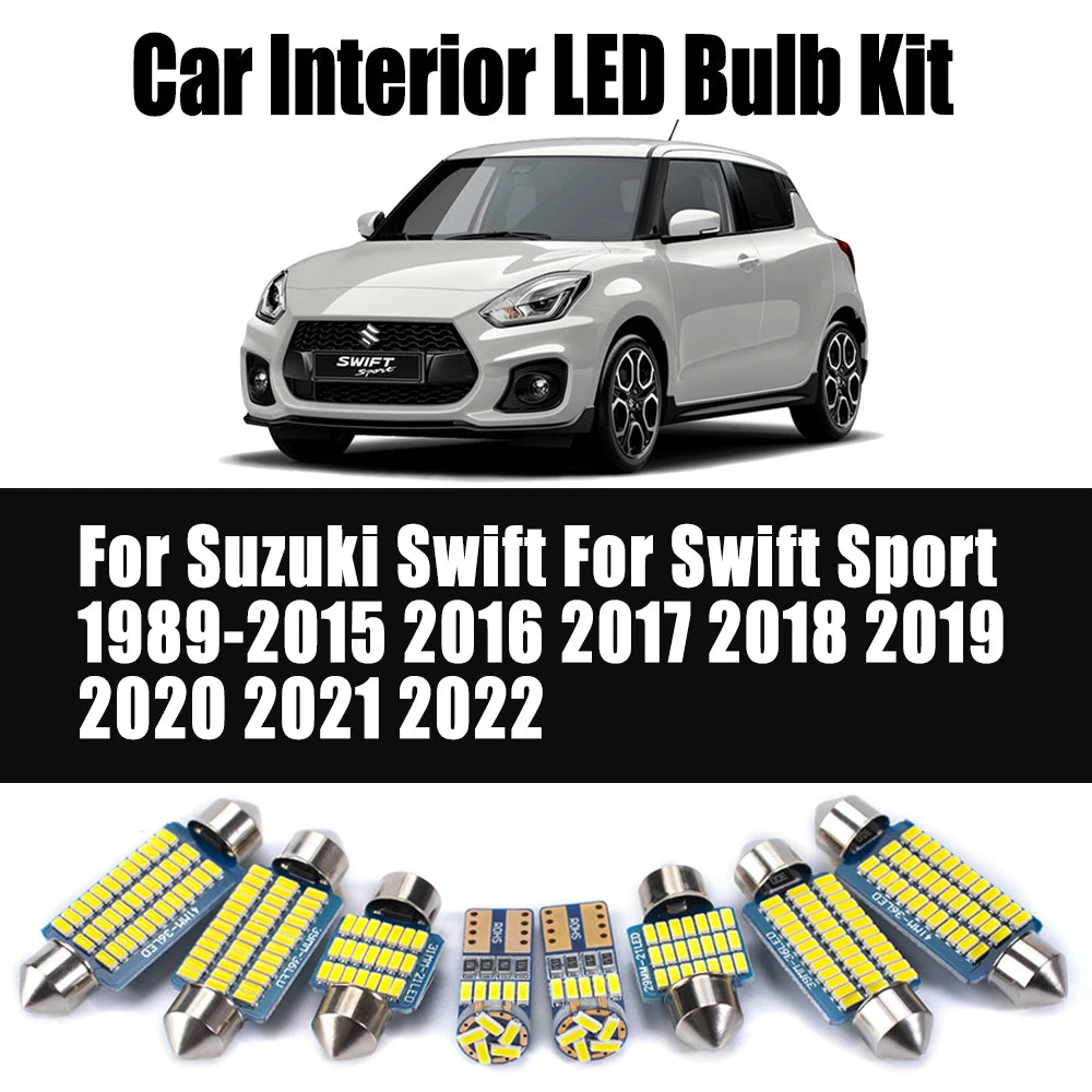 LED Interior Light Kit for Suzuki Swift For Swift Sport 1989-2015 - Canbus Dome Map Door Trunk Bulbs | AUTOKITSHOP