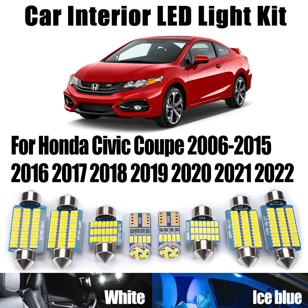 LED Interior Light Kit for Honda Civic Coupe 2006- 2019 - Canbus Dome Map Door Trunk Bulbs | AUTOKITSHOP