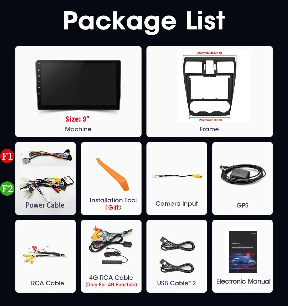 For Subaru Forester 4 Sj 2012-2015 Car Radio Navigation 4G GPS Wireless Carplay Android Au