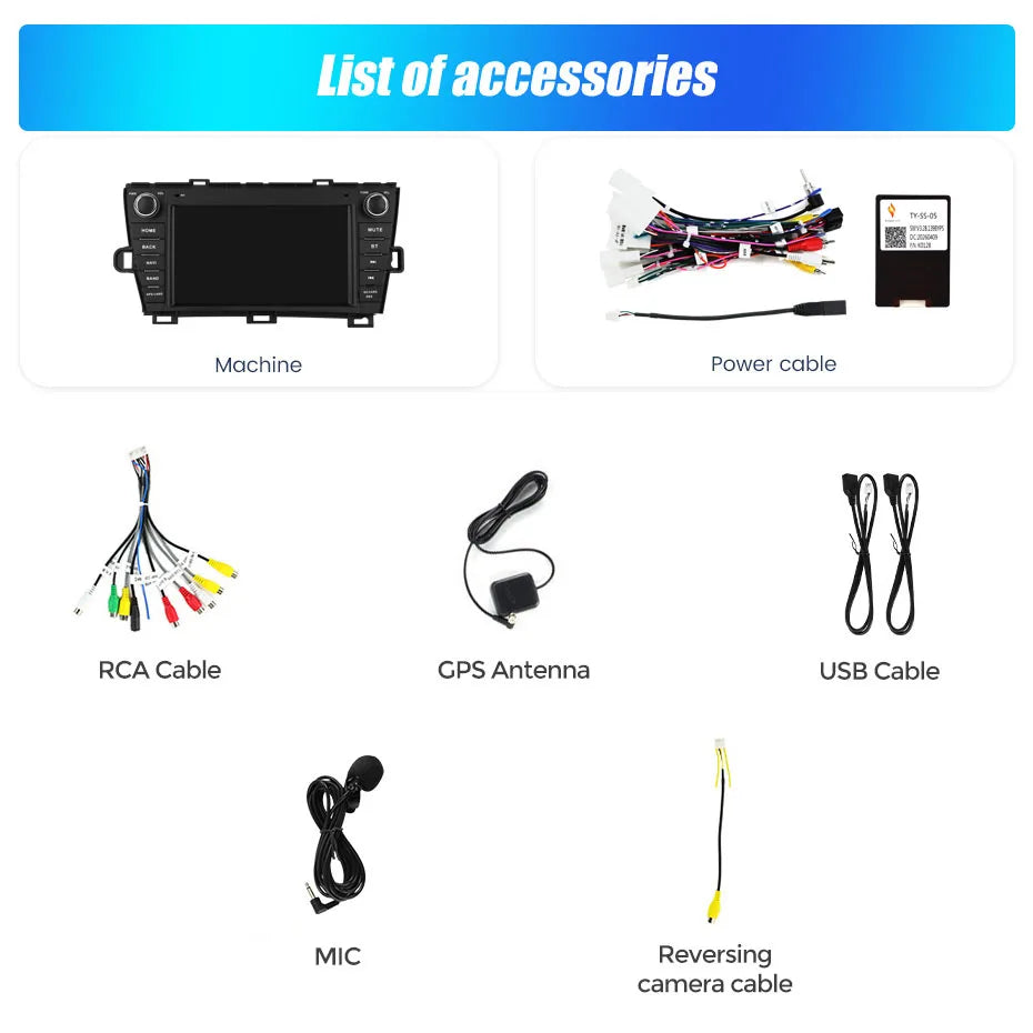 MEKEDE&NAVIFLY Car Radio For Toyota Prius XW30 2009 - 2015 Wireless Carplay GPS Central Mu