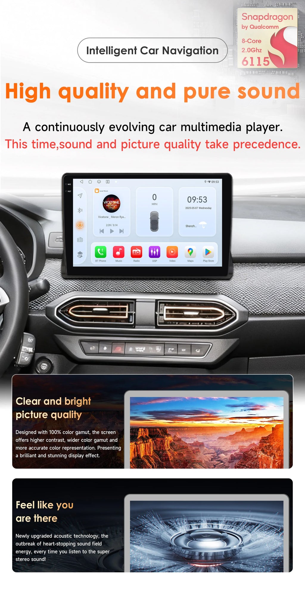 Android 14 Car radio For Dacia Sandero Stepway Renault Talian 2021-2025 Multimedia Video p