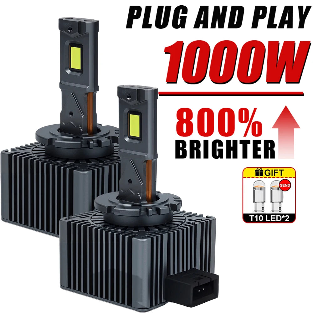 1000W D3S LED D1S Headlight Bulbs D Series Canbus HID D2S D3S D4S D8S D1R D2R D3R D4R Two-