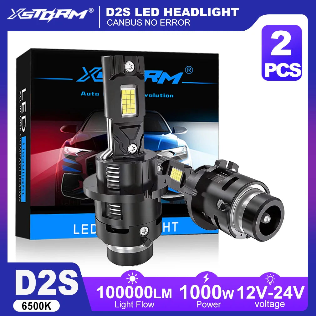 XSTORM D2S D4S LED Headlight Canbus Car Headlights Bulbs D3S D1S LED Lights High Power 100