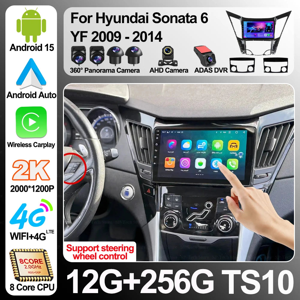 Android 16 For Hyundai Sonata 6 Yf 2009-2014 Carplay Auto Radio Stereo Head Unit Multimedi | AUTOKITSHOP