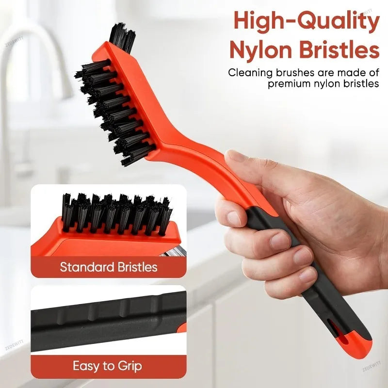 Multi Purpose Wire Brush Set Brass Stainless Steel Nylon For Holes Rust Removal Small Metal Brus - Automotive LED Light