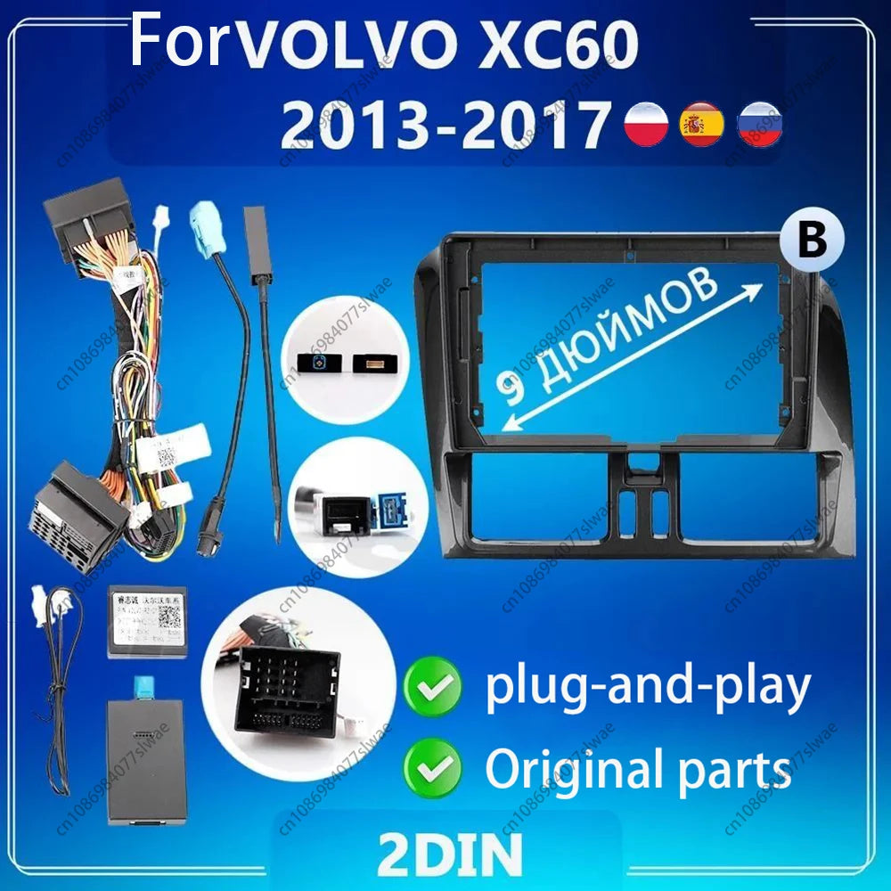 9 inch For VOLVO XC60 2013-2017 Car Radio Fascias Android MP5 Stereo Player 2Din Head Unit