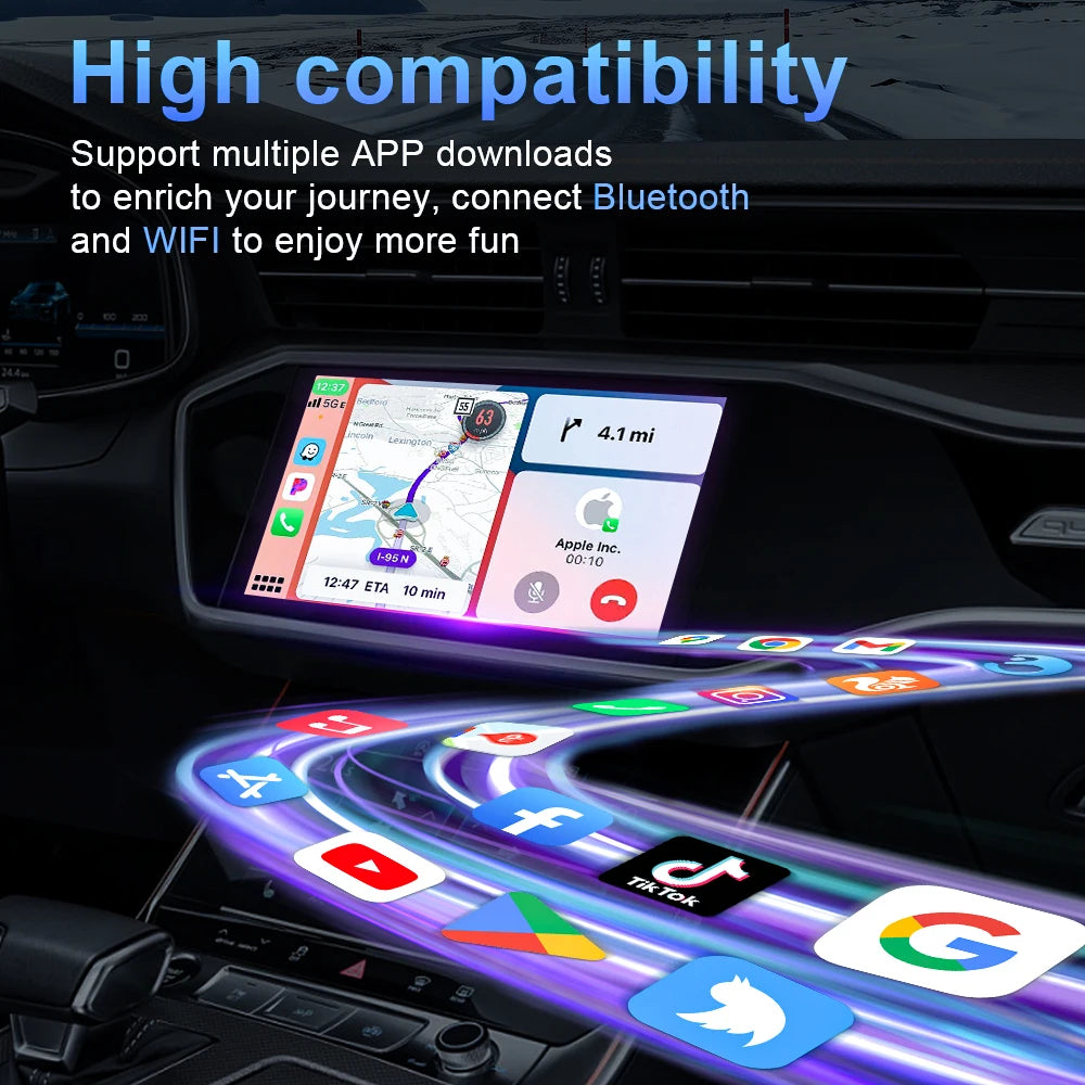 Wireless Android Auto & CarPlay Support Youtube Netflix Car Accessories WIFI BT 2 in Carpl