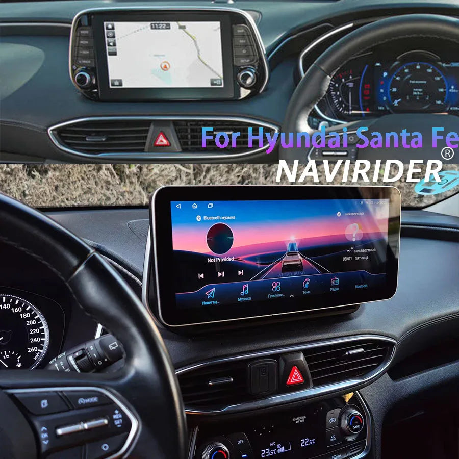 Android 15 For Hyundai Santa Fe 2017 2018 2019 2020 2021 Octa Core 12.3 Inch QLED DSP Car