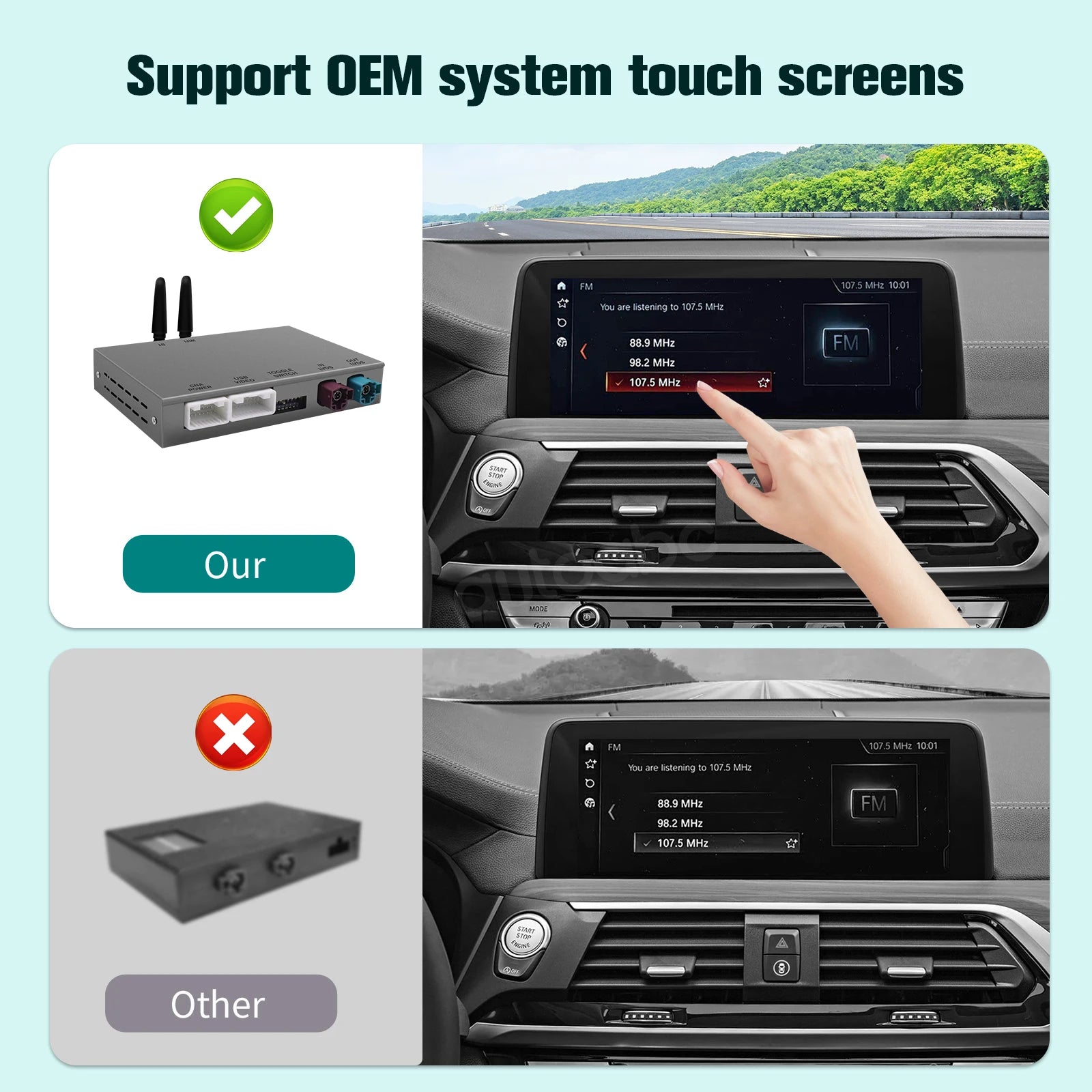 Wireless CarPlay Android AutoFor BMW X1 X3 X5 F16 F86 G01 G03 EVO ID5/ID6 2017-2019 with I | AUTOKITSHOP