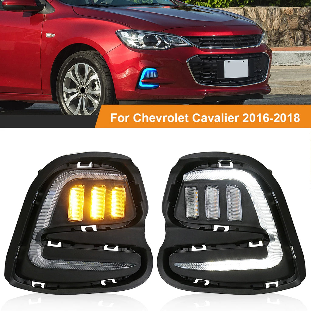 Led DRL For Chevrolet Cavalier 2016 2017 2018 2019 Daytime Running Lights Turn Signal Fog  | AUTOKITSHOP