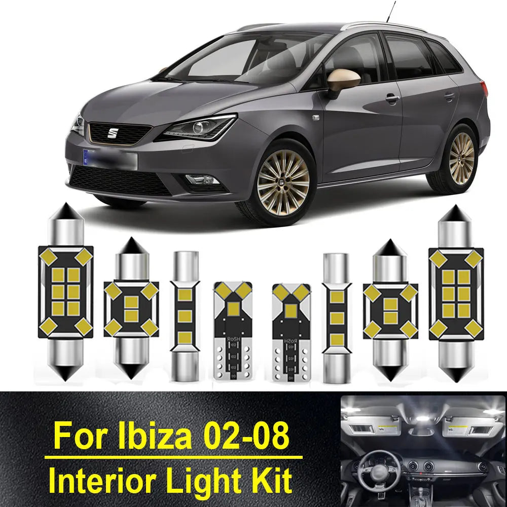 11-Piece LED Interior Light Kit for Seat Ibiza III MK3 6L - Canbus Error-Free Bulbs | AUTOKITSHOP