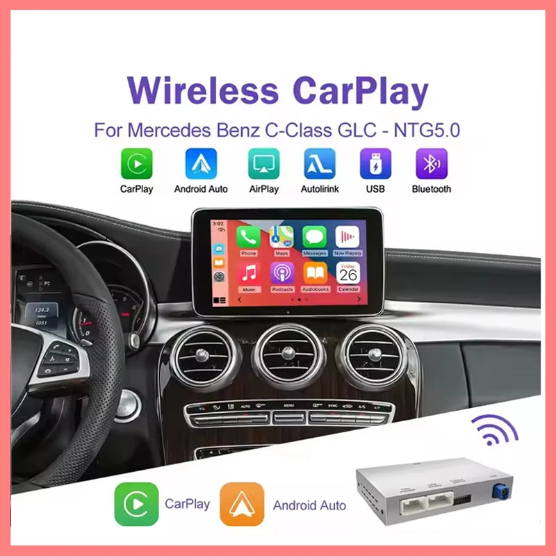 Wireless CarPlay Android Auto for Mercedes Benz For Mercedes Benz C Class GLC W205 V Class | AUTOKITSHOP
