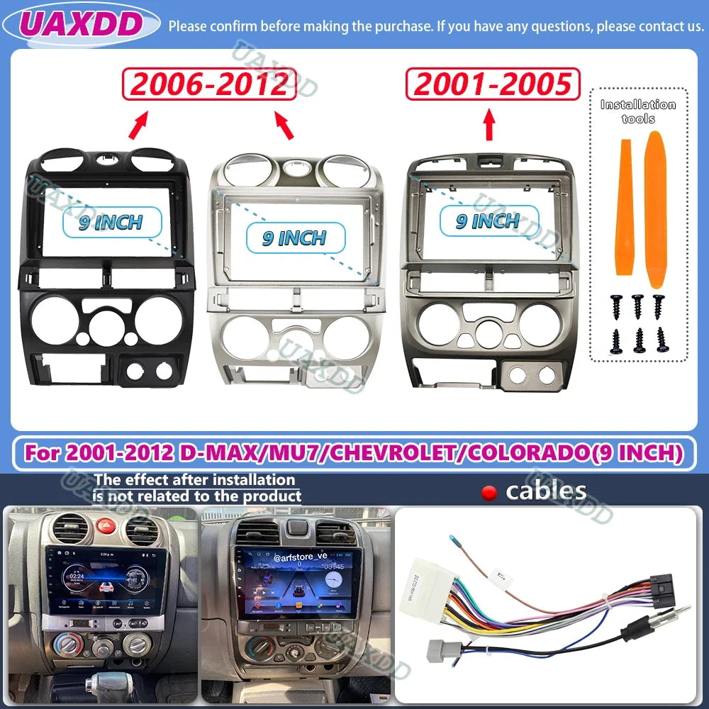For 2001-2005 Isuzu DMAX mu-7 Chevrolet colorado 9inch radio android stereo frame panel fa