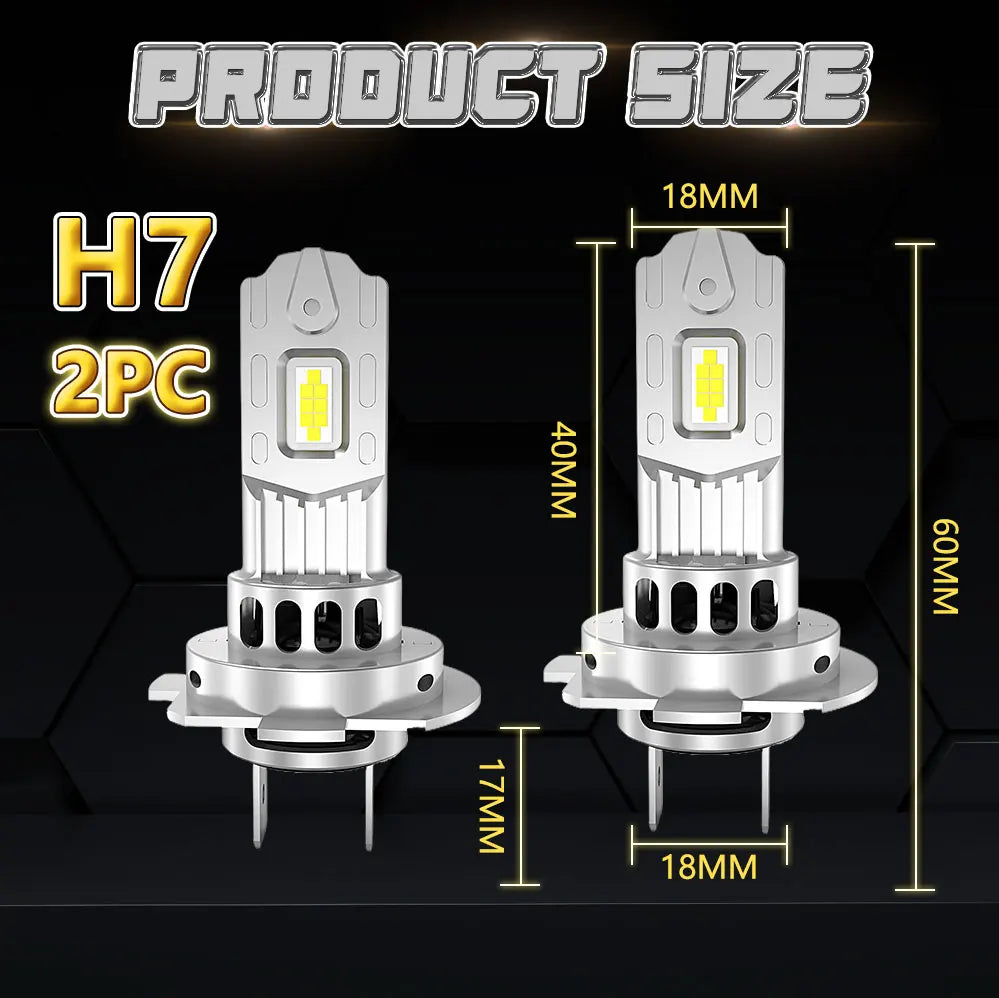 1200000LM Super Bright H4 H7 LED Headlight 6500K White 800% Brighter 1:1 Halogen Bulb Plug
