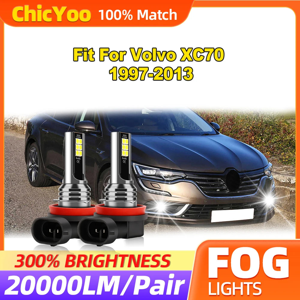 20000LM Fog Lights 60W Canbus Fog Lamps 6000K White 12V Fit For Volvo XC70 1997-2006 2007