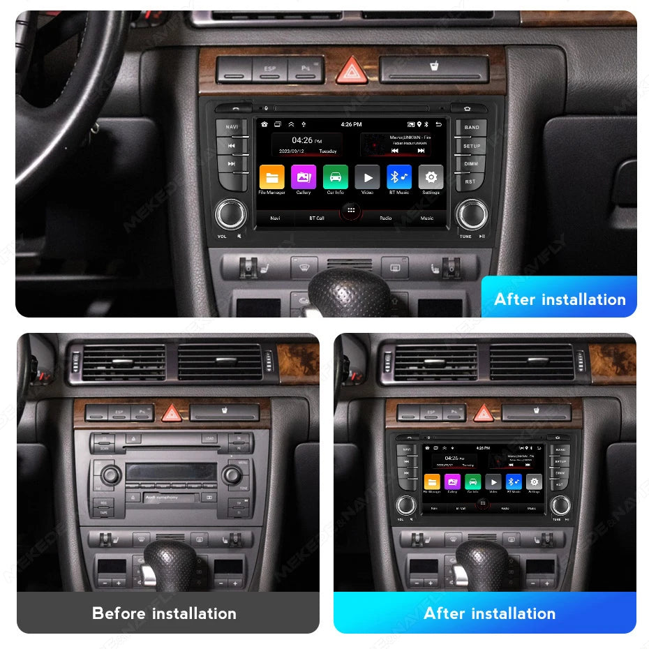 MEKEDE&NAVIFLY Intelligent Car audio radio system For Audi A6 S6 RS6 Car Radio Allroad C5