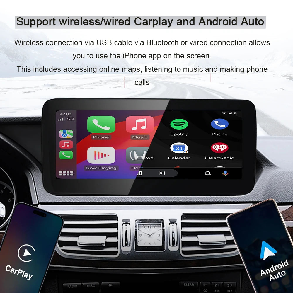 10.25inch Screen Android 14 For Mercedes Benz E Class Four Door W212 Car Multimedia Video