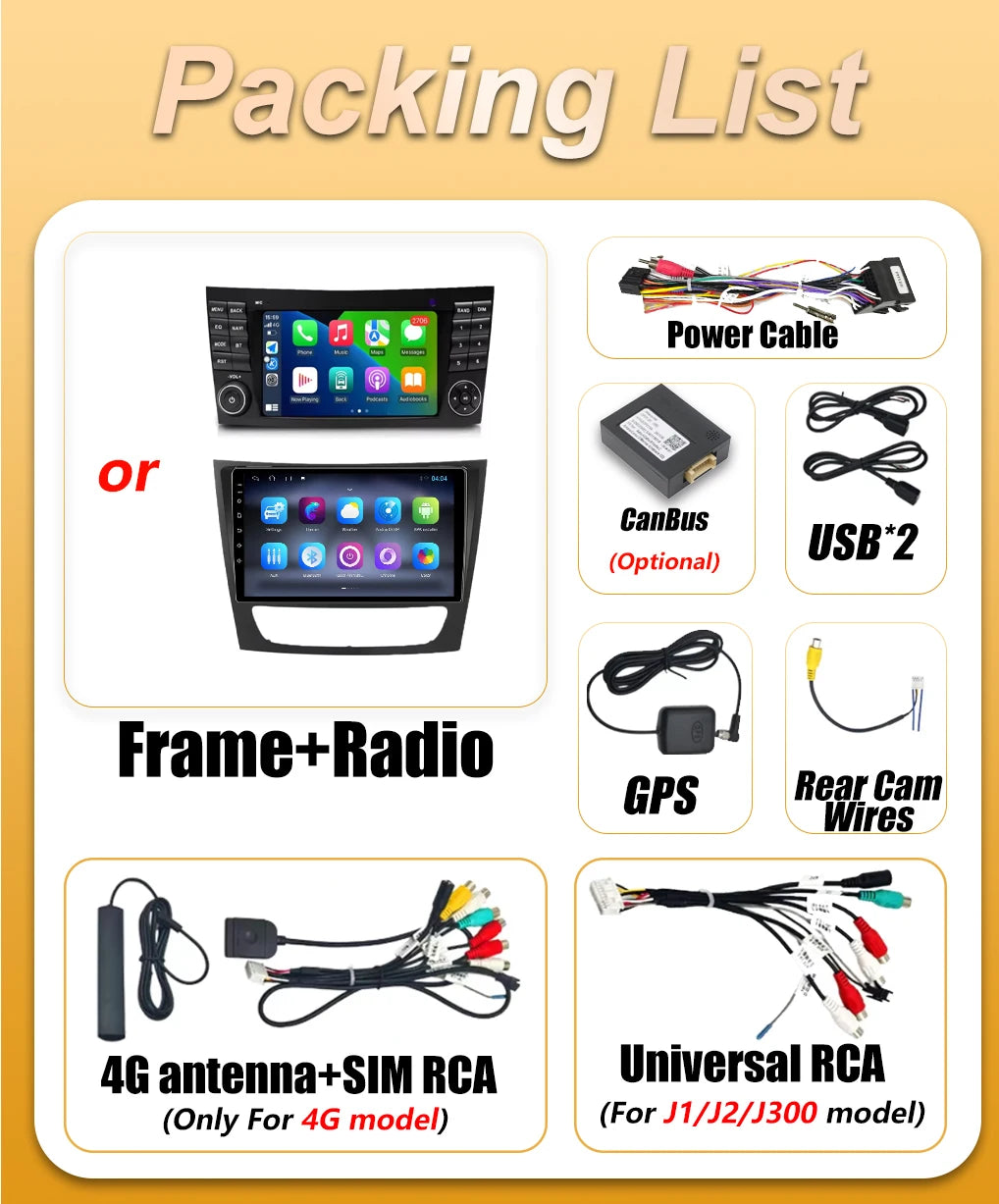 Android Auto Car Radio For Mercedes Benz W211 2002 2003 2004 2005 2006 2007 2008 Carplay M | AUTOKITSHOP