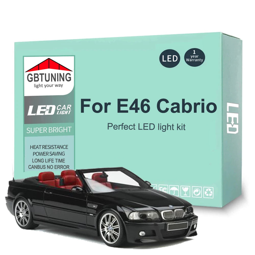 13-Piece LED Interior Light Kit for BMW 3 Series E46 Convertible Cabrio 2000-2005 - Canbus Dome Map Door Trunk Bulbs ...