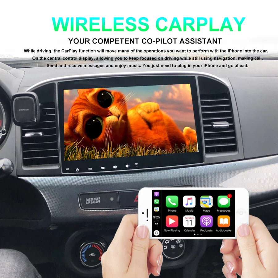 128GB Car Radio Android 14 Multimedia Video Player For Mitsubishi Lancer 2007-2018 2Din GP