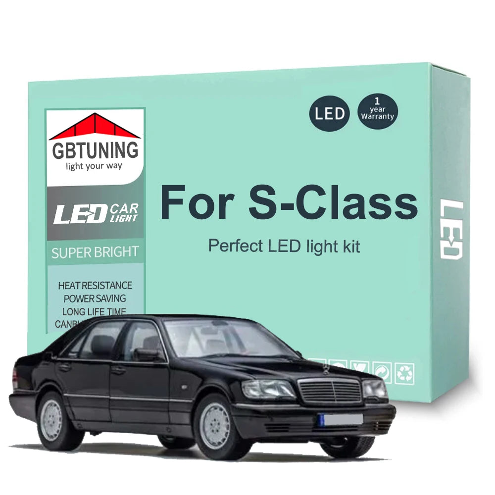 LED Interior Light Kit for Mercedes Benz MB S-Class W140 W220 W221 S350 S400 S500 S600 1992-2013 - Canbus Dome Map Do...