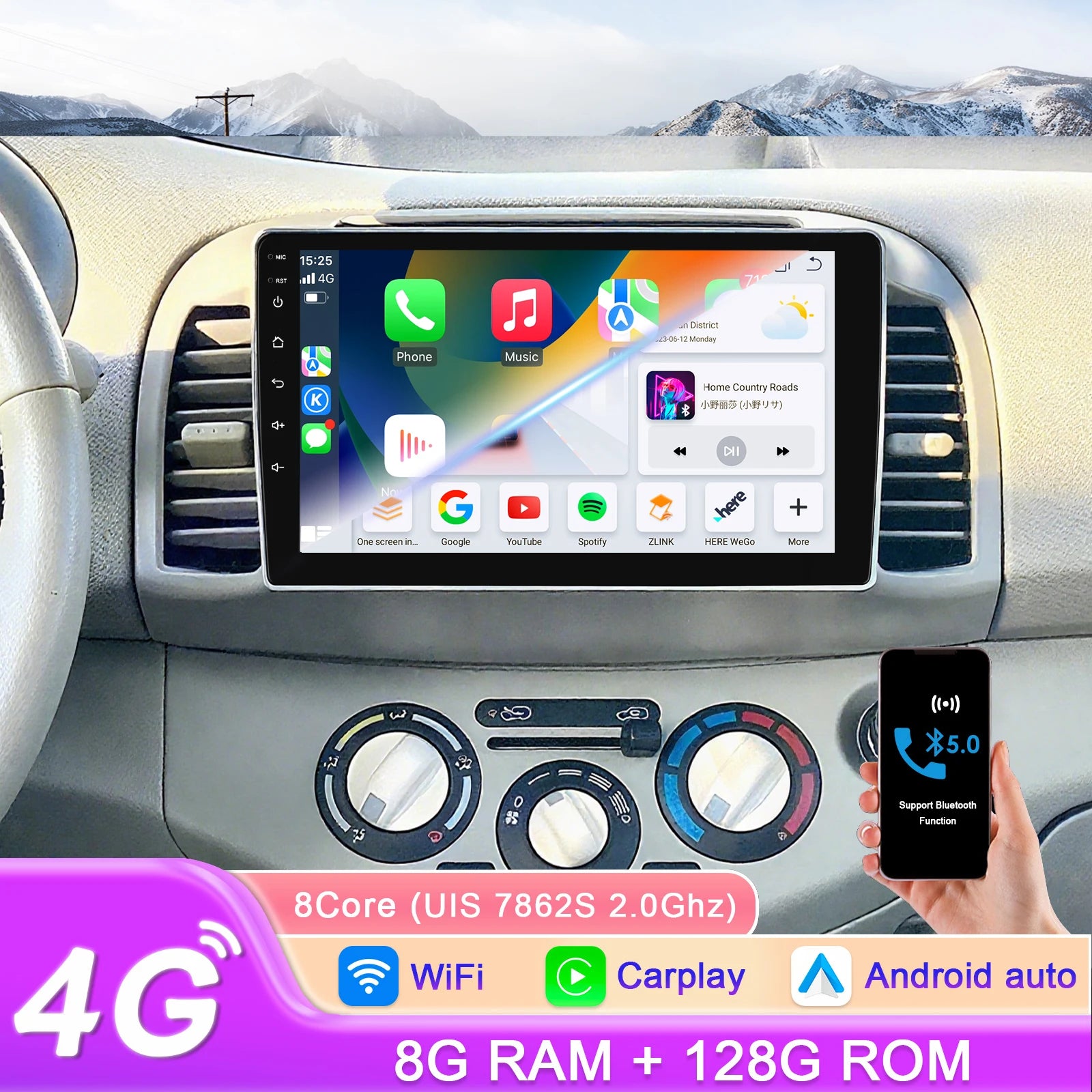 12.3" Car Radio GPS for Nissan March Micra K12 2002-2010 - 4G-LTE 360Cam Carplay Android Auto Multimedia Player RDS