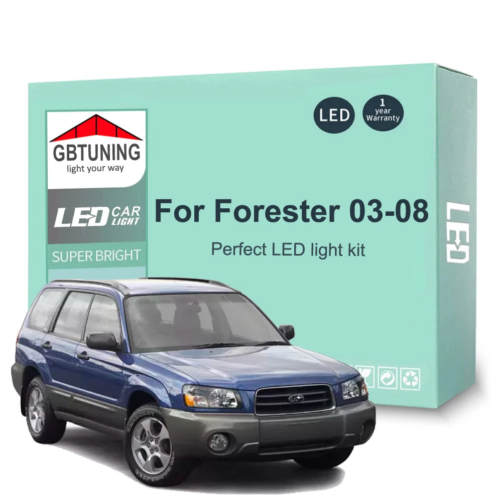 10-Piece LED Interior Light Kit for Subaru Forester SG - Canbus Error-Free Bulbs | AUTOKITSHOP