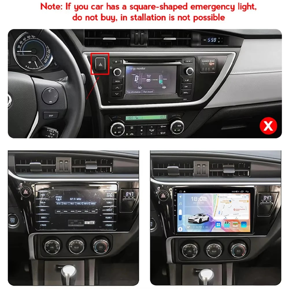Android 16 For Toyota Corolla 11 Auris Lhd 2017-2019 Multimedia Video Player Car Screen Ca | AUTOKITSHOP