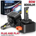 BEVINSEE D2S D1S D3S LED CANBUS for Ballast D2R D1R D3R LED Lights 80W 8000LM 6000K Plug&P
