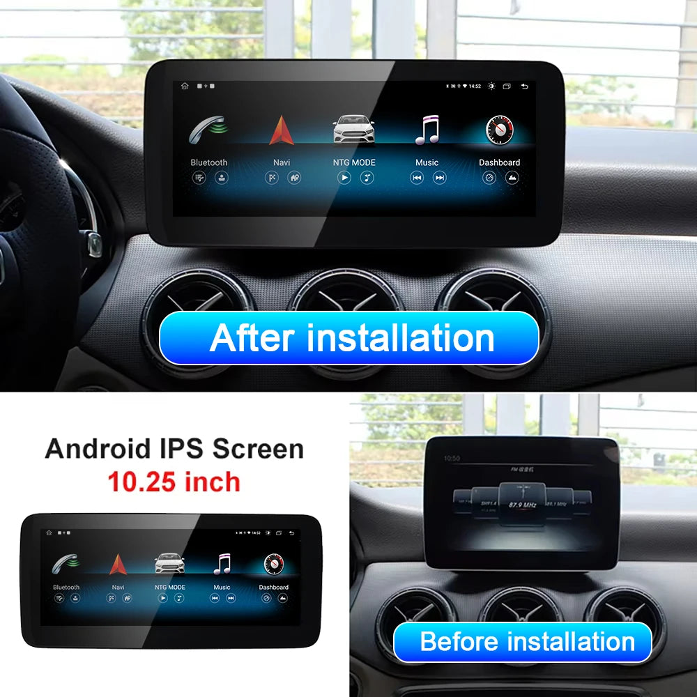 10.25inch Android 14 Car Radio For Mercedes Benz A Class CLA W176 C117 GLA X156 4.5/5.0 Sy