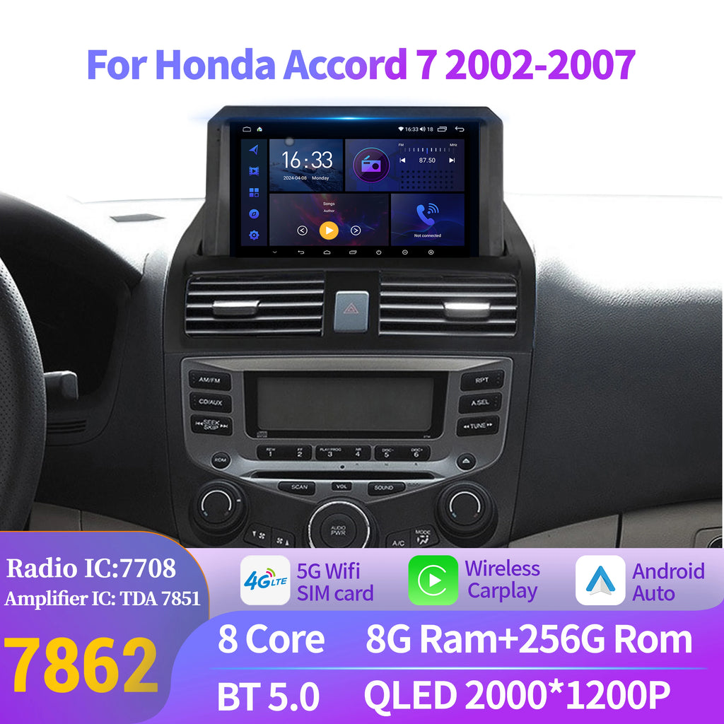 Android 14 For Honda Accord 7 2002-2007 Car Radio Multimedia Navigation Universal Wireless