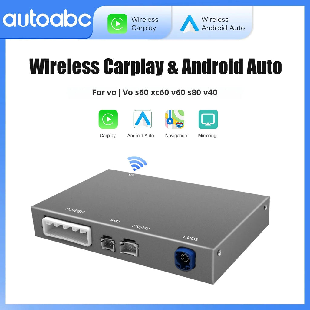 For Volvo XC60 XC70 S60 S80 V60 V70 V40 Wireless Carplay Android Auto Modulo AI Box Decode | AUTOKITSHOP