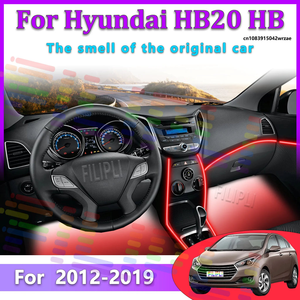 64 RGB - Neon Strip - for Hyundai HB20 2012-2019 - App Control - Car Interior Lighting | AUTOKITSHOP