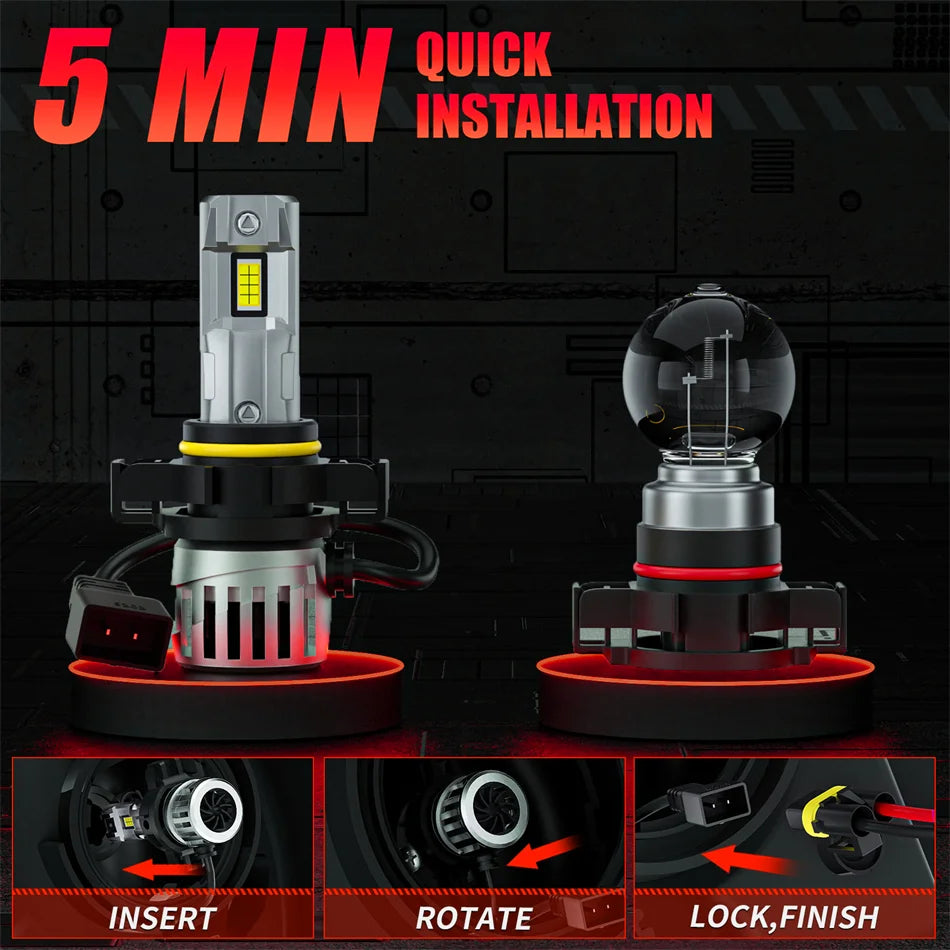 5202 H16(EU) Car LED Front Fog Light Canbus No Error 6000K Auto Accessories Fog Lights Bul