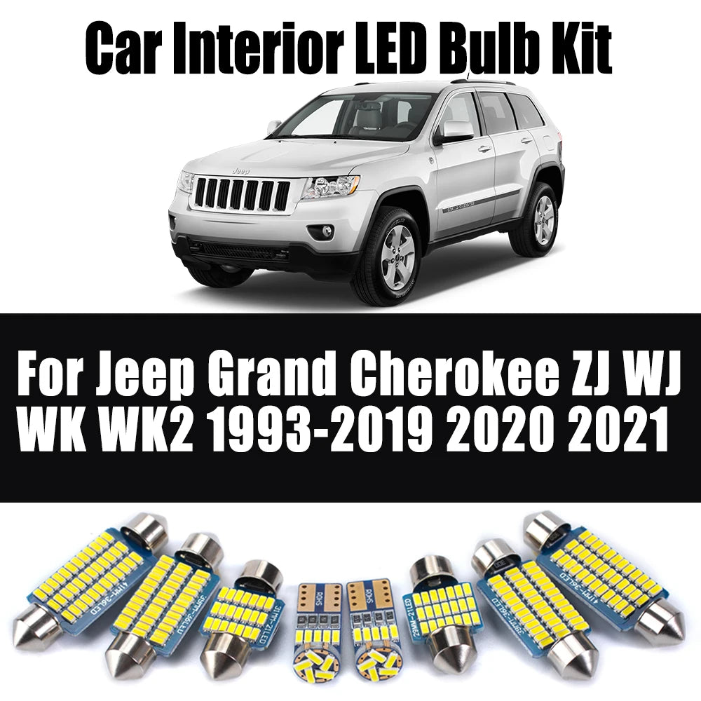 LED Interior Light Kit for Jeep Grand Cherokee ZJ WJ WK WK2 1993-2019 - Canbus Dome Map Door Trunk Bulbs | AUTOKITSHOP