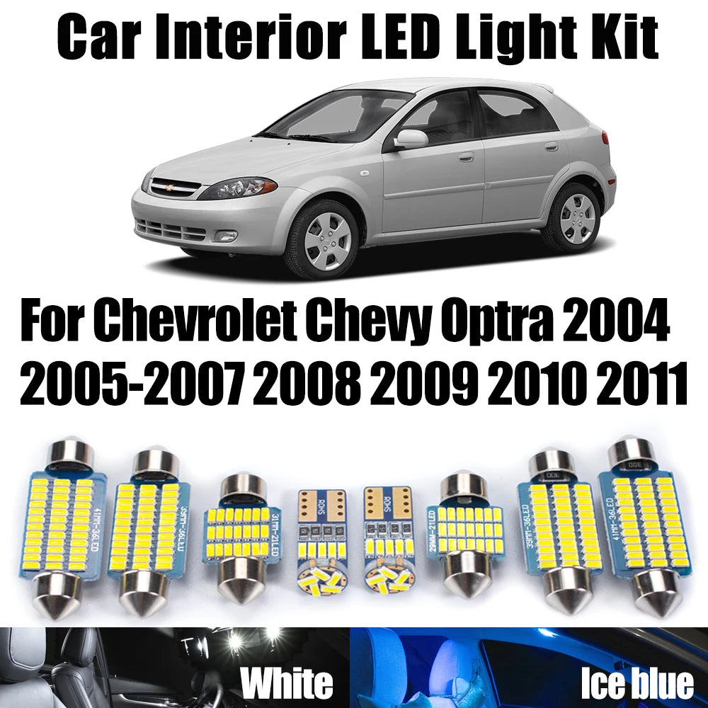 11-Piece LED Interior Light Kit for Chevrolet 2004-2008 - Canbus Error-Free Interior Bulbs