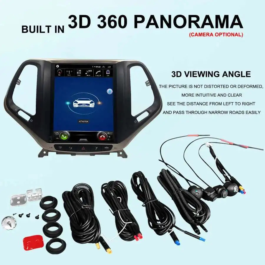 Android 14 Car Multimedia Player 10.4inch 8Core GPS For JEEP Cherokee 2013-2018 tesla styl