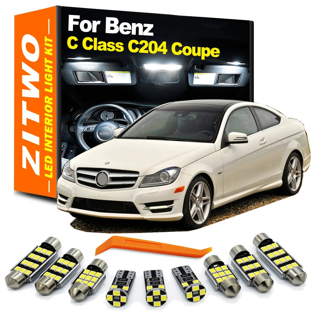 ZITWO 14Pcs For Mercedes Benz C Class C204 Coupe C250 C300 C350 C63 2011-2015 LED Interior Dome Light Trunk Courtesy Bulb Kit