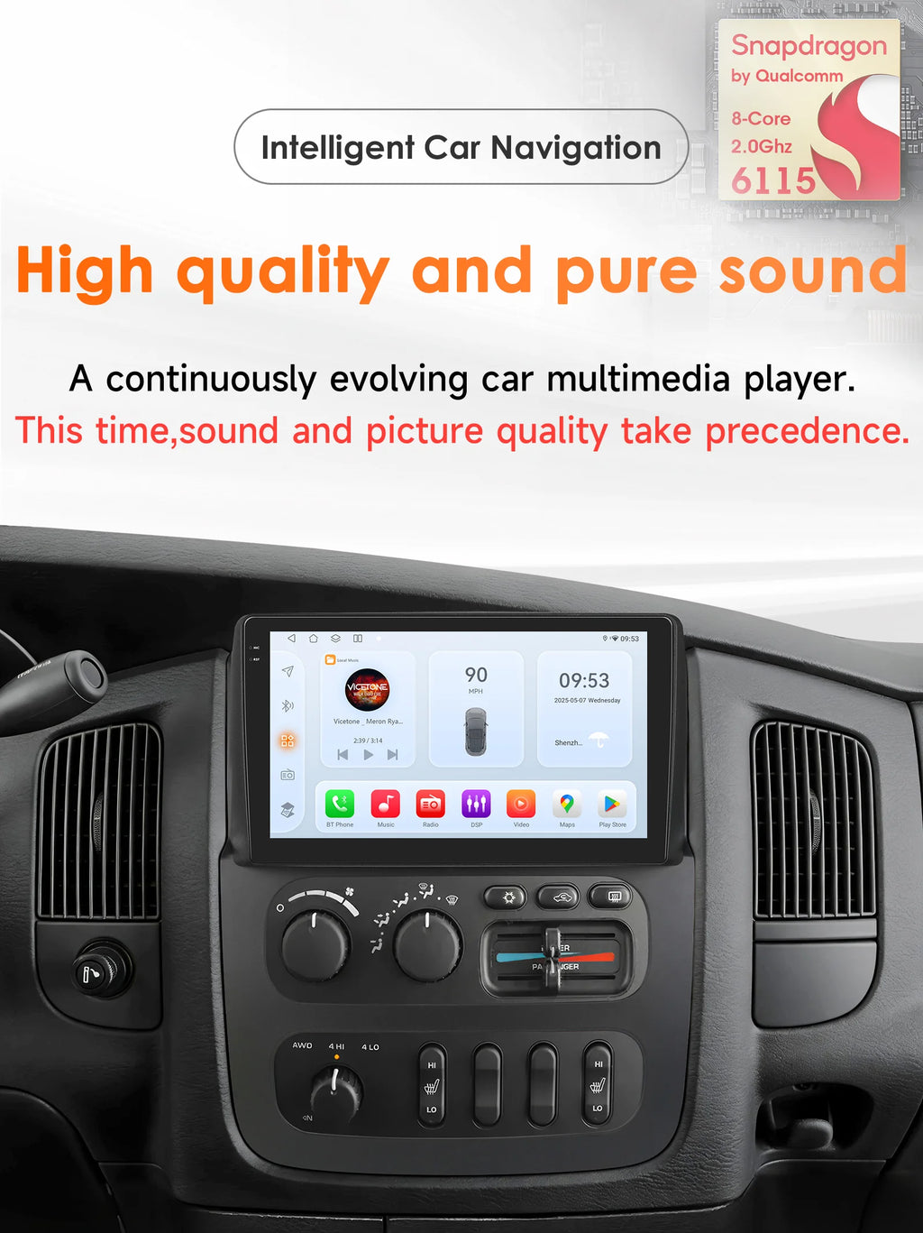 Android Car radio for Dodge Ram 1500 2500 3500 2002 2003 2004 2005 Multimedia Player AI Vo