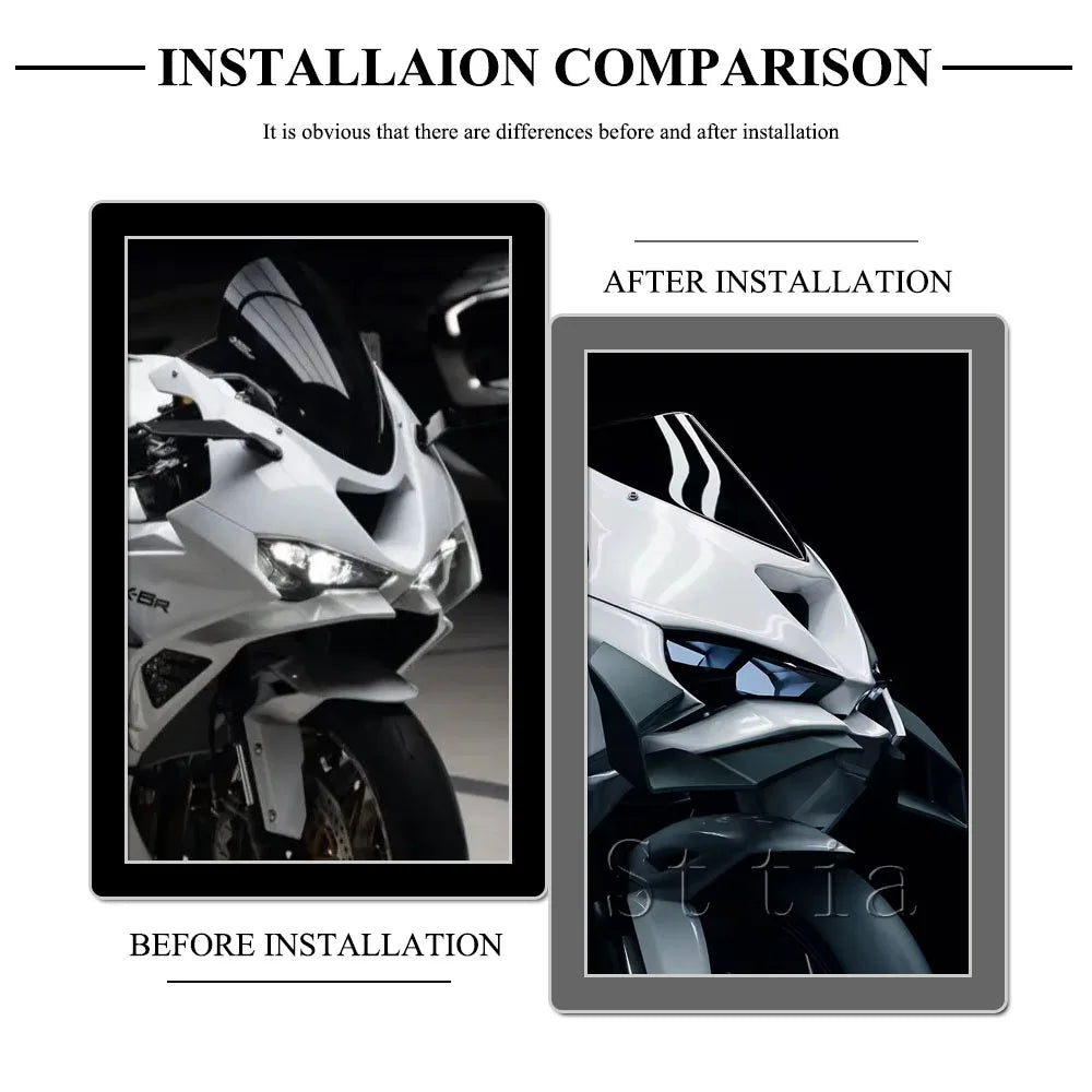 For Kawasaki Ninja ZX-6R ZX6R ZX 6R 2024-2025 2026 Front Fixed Winglets Aerodyna for ZX6R 2024-2025 - Automotive LED Lig