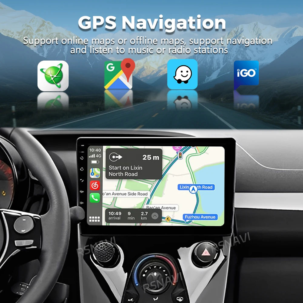 Android 16 For Peugeot 108 Toyota Aygo B40 2014 - 2021 2K QLED Stereo Car Radio Multimedia