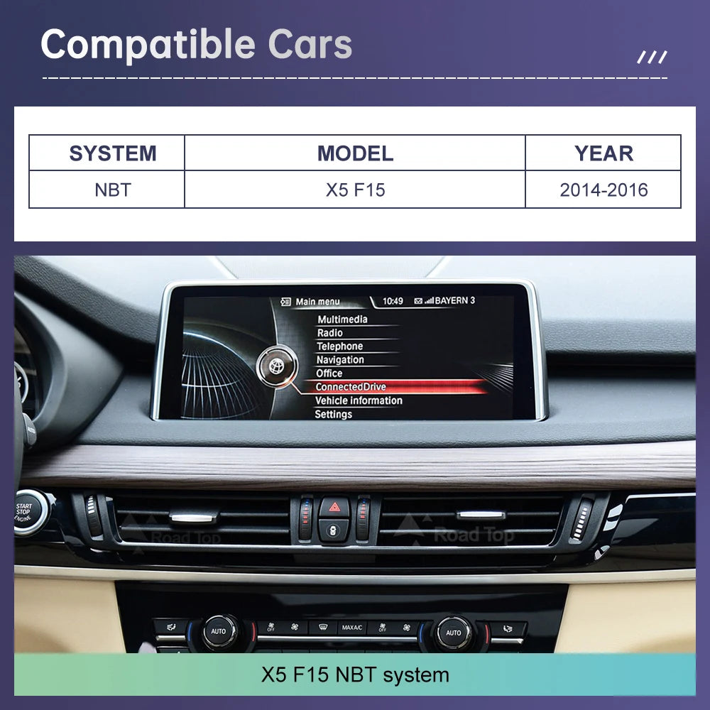 Road Top Linux Touch Screen For BMW X5 F15 F85 X6 F16 F86 2014-2016 Wireless Carplay Displ | AUTOKITSHOP